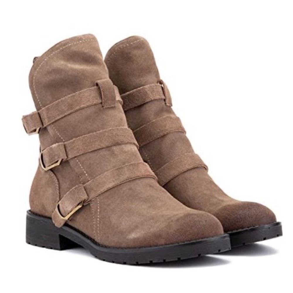 Vintage Foundry Womens 9.5 Brown Buckle Justine  Ankle Boots